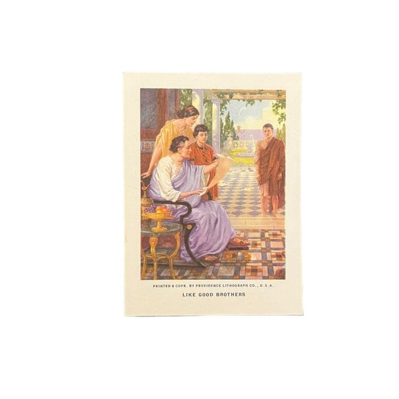 1910 Harris Jones & Co Little Bible Lesson Pictures - Like Good Brothers - Picture 1 of 2